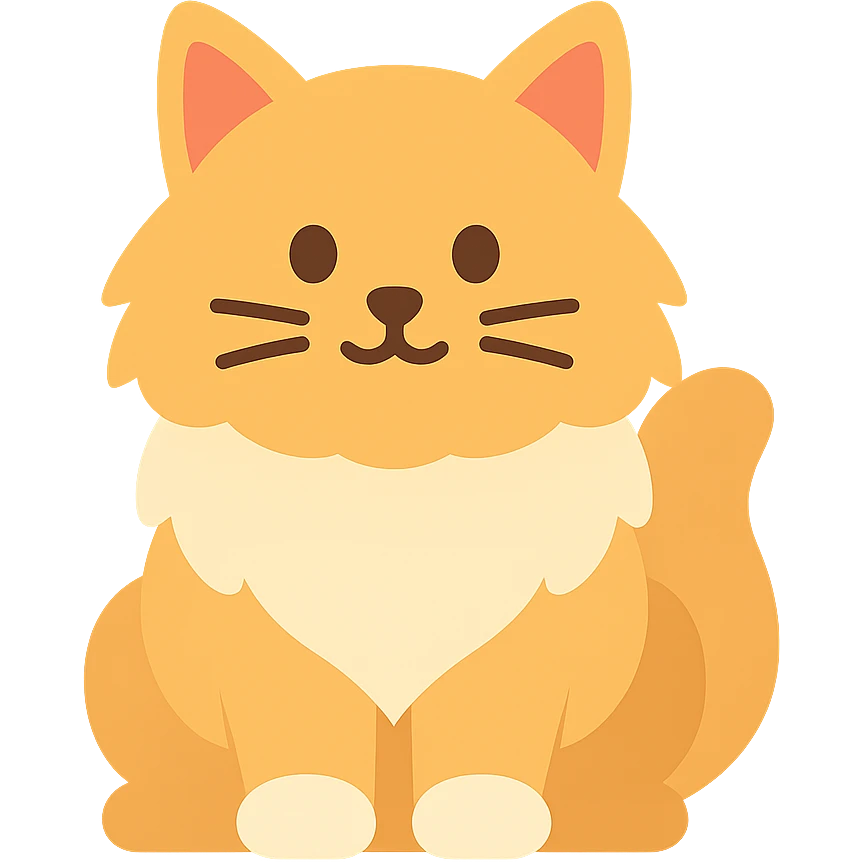 cute fluffy cat color icon emoji