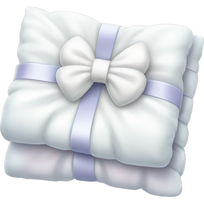 cute pastel white blanket with white bow emoji