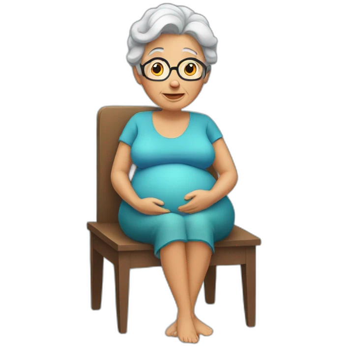 Pregnant Granny sitting emoji