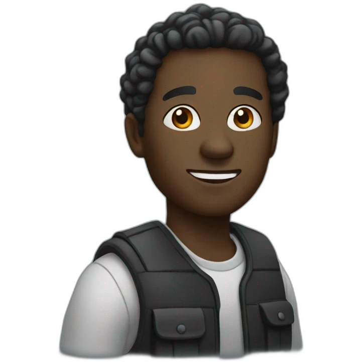 black man with idea emoji