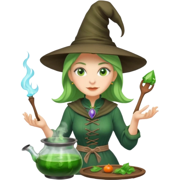 green witch cooking potion emoji