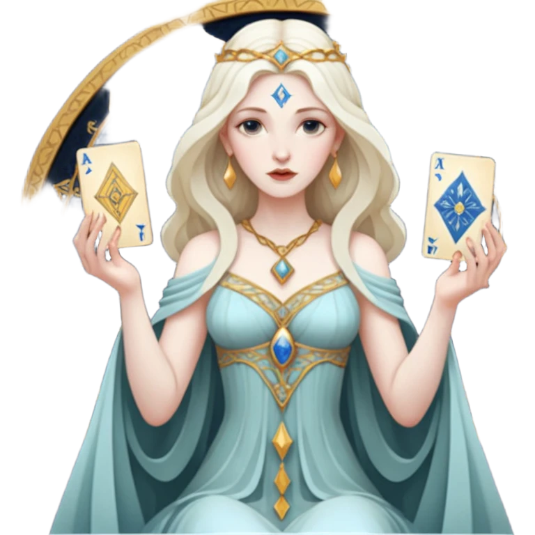 fantasy magic tarot card low poly goddess emoji