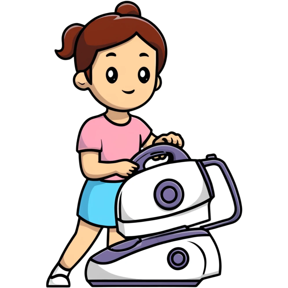 girl lifting a clothes iron emoji
