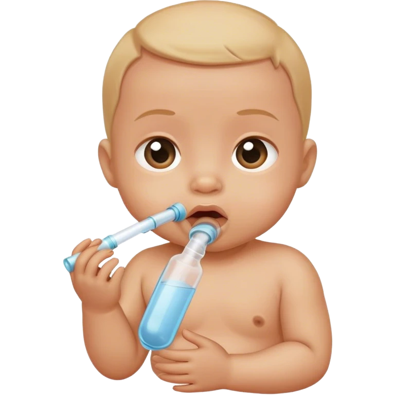 bebe com tubo na boca emoji