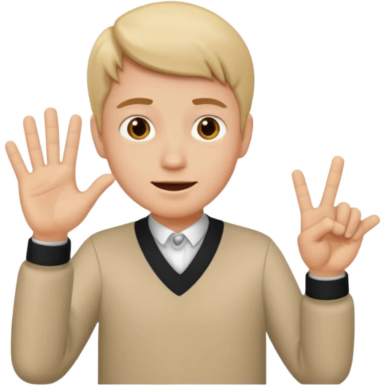 ambivalent hans gesture  emoji
