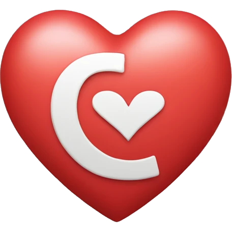 a heart with the letter C in it emoji