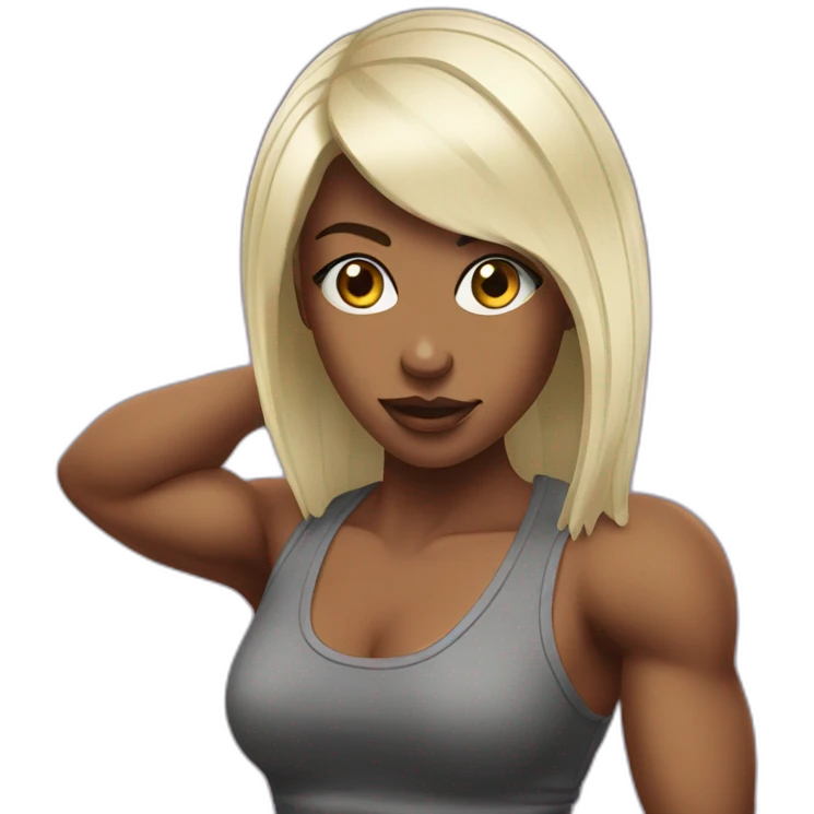 Beatmaker girl muscles emoji