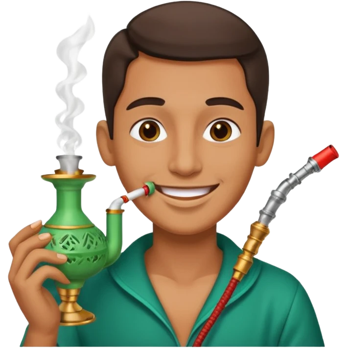 being happy and smoking hookah  emoji