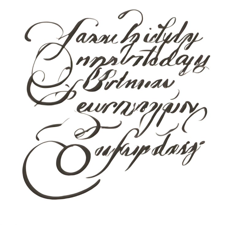 “Happy Birthday” written in cursive emoji