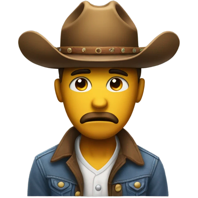 Depressed Emoji wearing cowboy hat  emoji