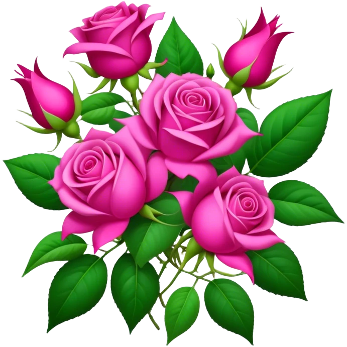 Bouquet of pink fushia roses  emoji