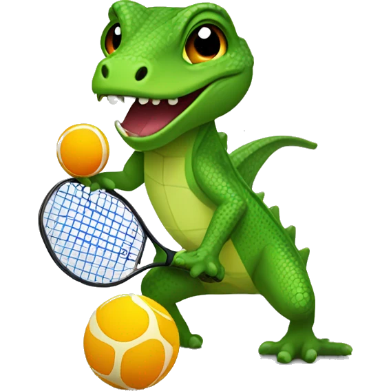 Lizzard playing pickleball emoji