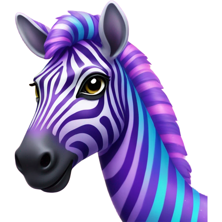 Lisa frank rainbow zebra with glitter purple stripes emoji