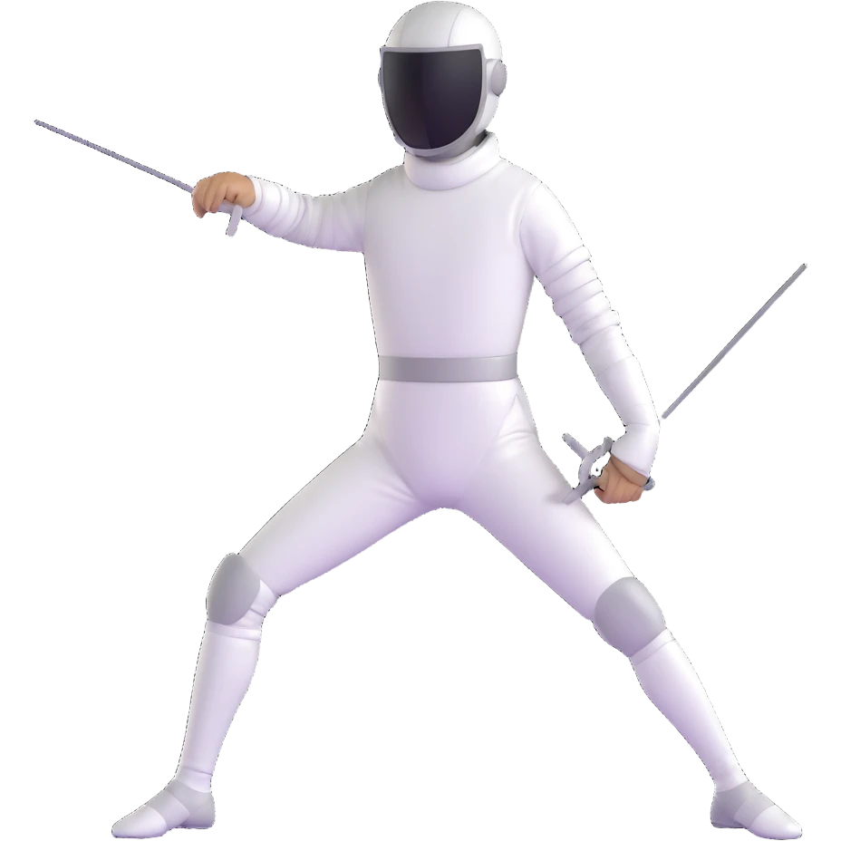 fencer standing in a relaxed pose emoji