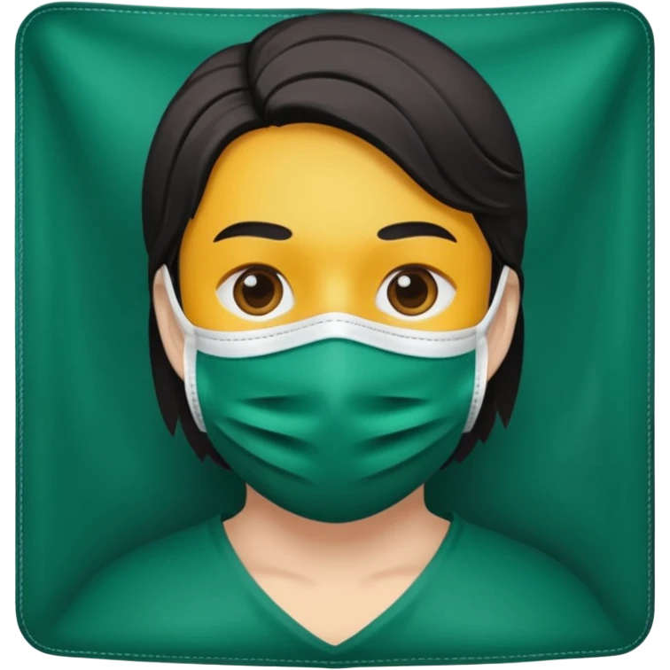a dark green cloth face mask emoji