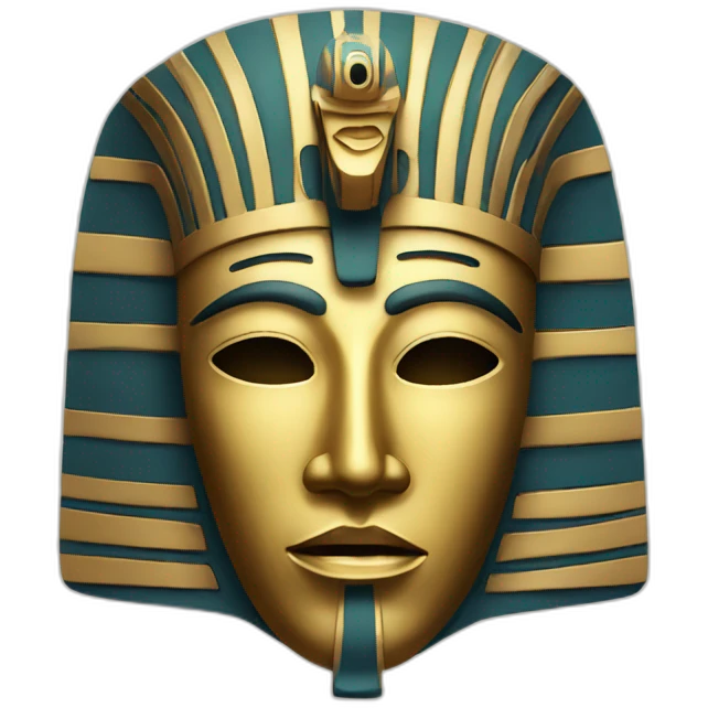 man noh style mask with egyptian face emoji