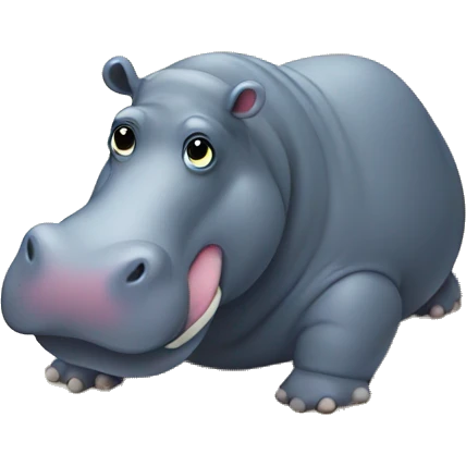 hippo on a beach emoji