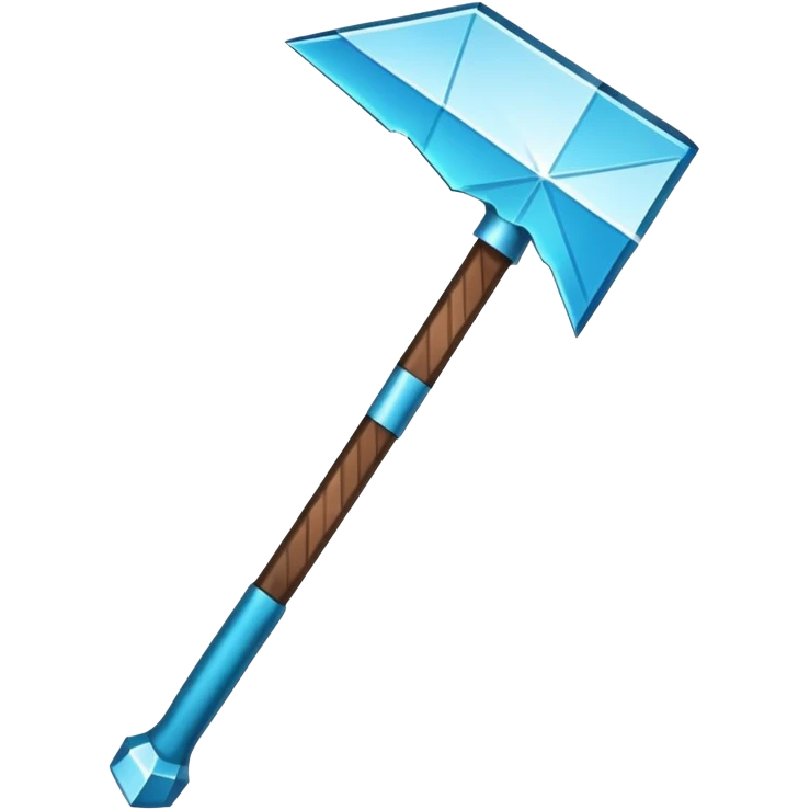 Minecraft diamond pickaxe with brown handle emoji