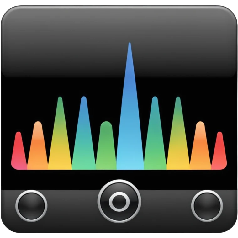 full black audio spectrum, the spectrum is white emoji