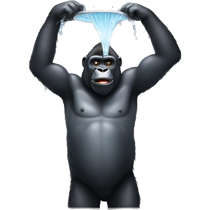 Gorilla showering emoji