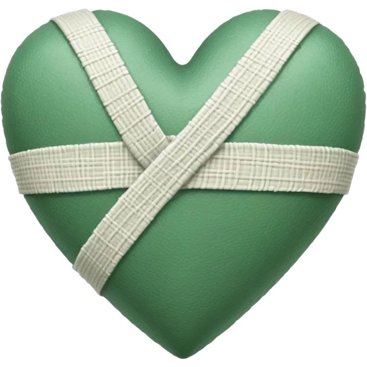 Sage green heart with bandage emoji