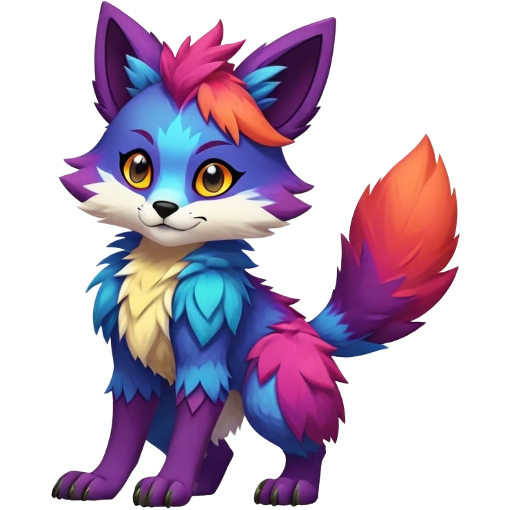 Edgy colorful anthro fursona Fakemon emoji