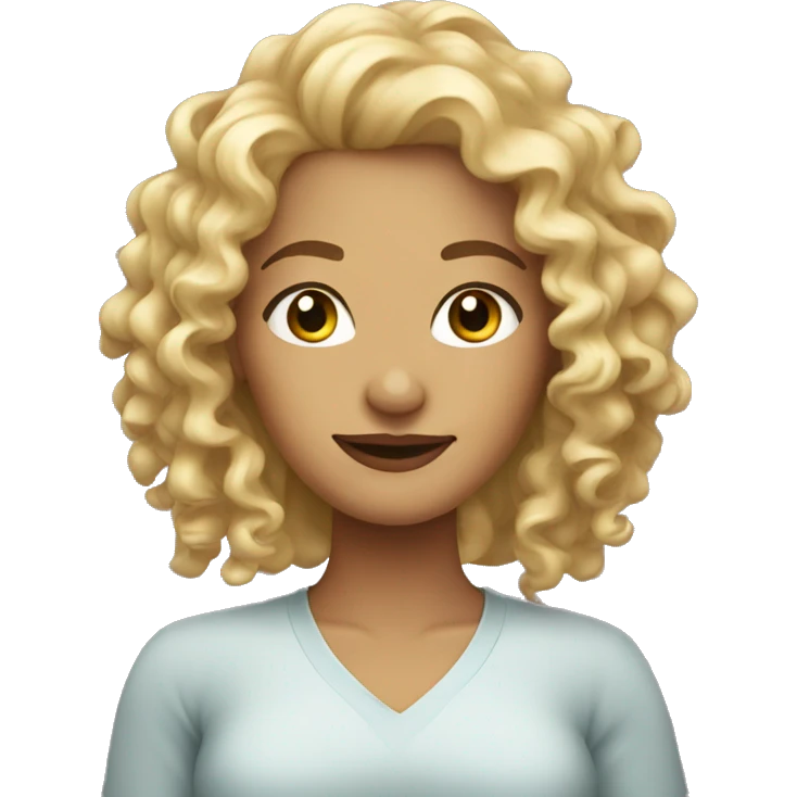 Curly blonde woman, avatar  emoji