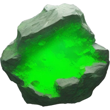 fluorescent green uranium-rock emoji