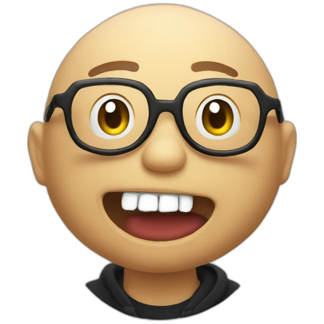 Anthony fantano chomping on a vinyl emoji