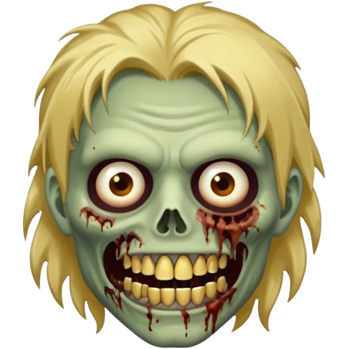 cabelo liso desordenado homen con aparencia de zombi y que haga un gesto mostrando los dientes de oro emoji