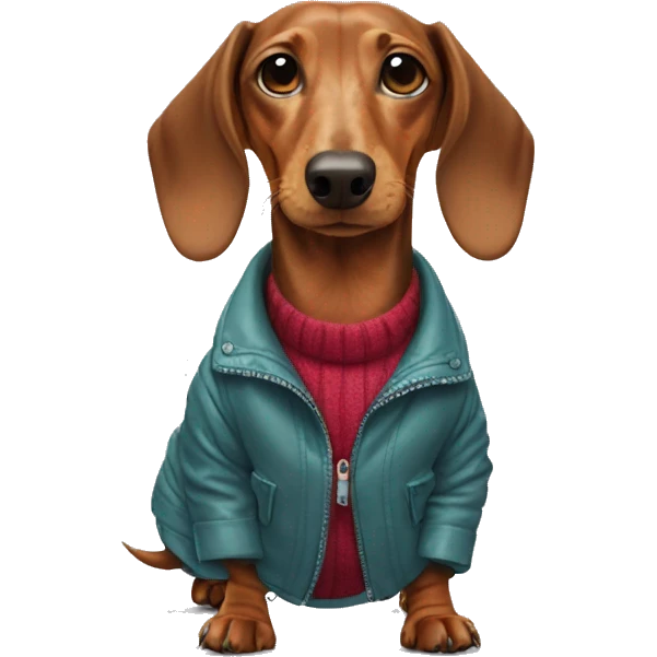 dachshund in a jacket emoji