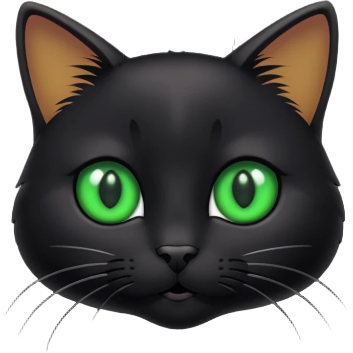 Small black cat with green eyes emoji