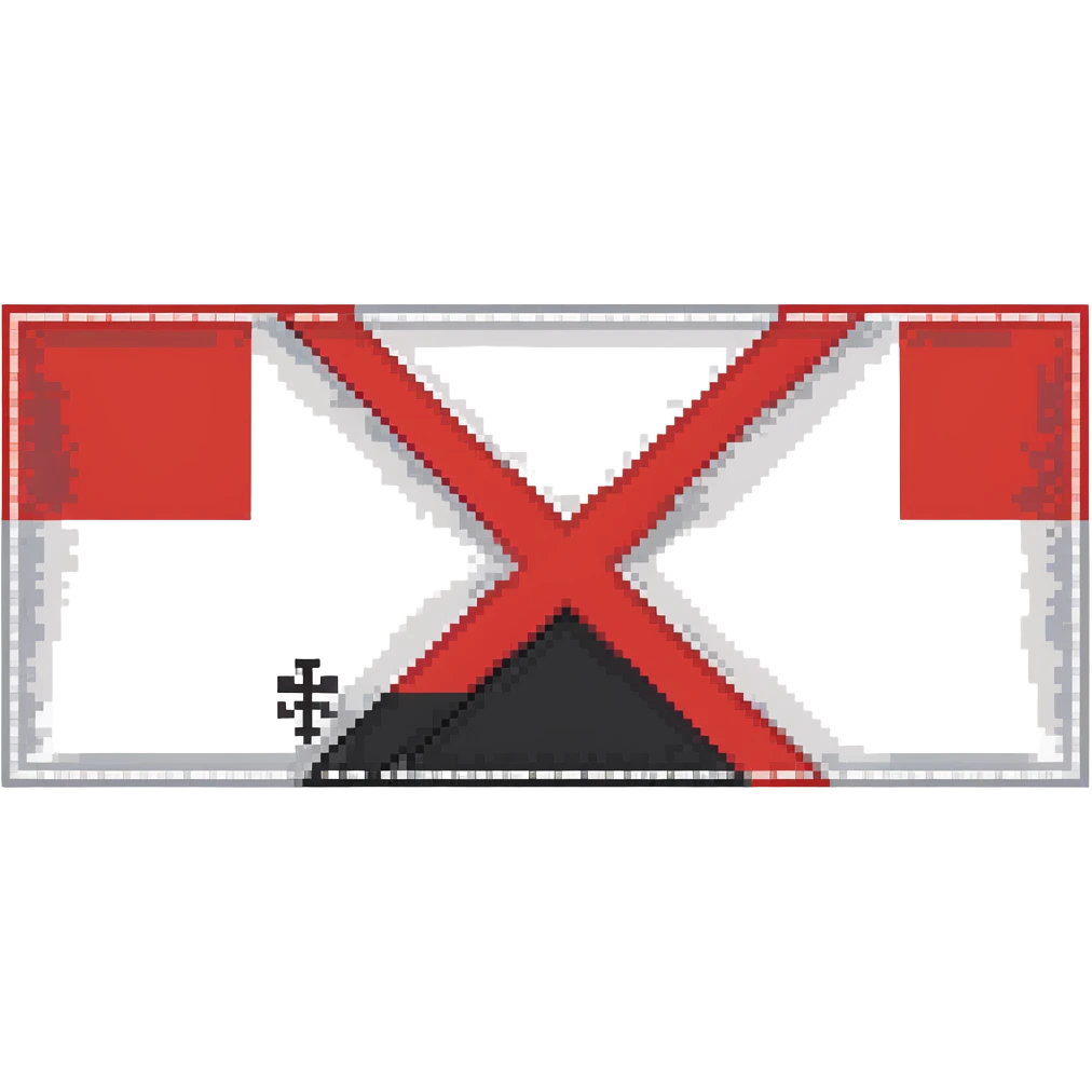 Flag of Amsterdam with three white X symbols on a red and black banner emoji