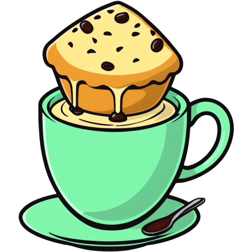 scone dipping into a cup of English tea emoji