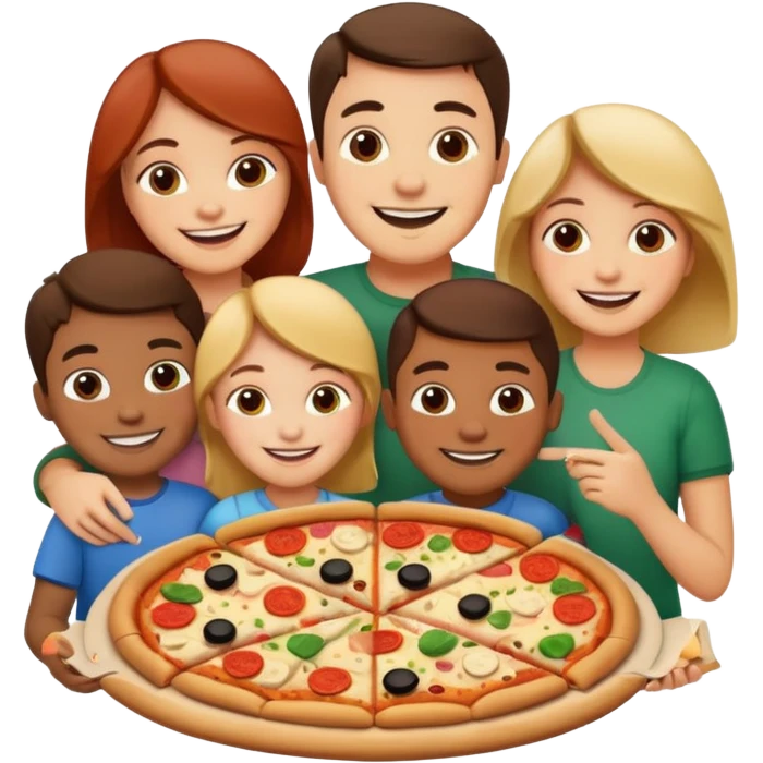 familiy eating pizza emoji