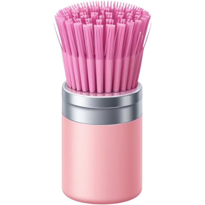 light pink cylindrical hair brush with visible bristles emoji