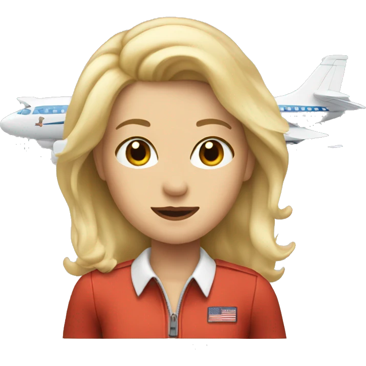 Blonde girl flying a plane emoji