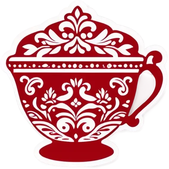 Vintage red tea cup emoji