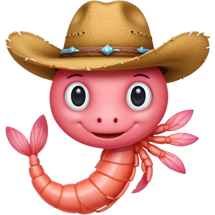 Shrimp with cowboy hat emoji
