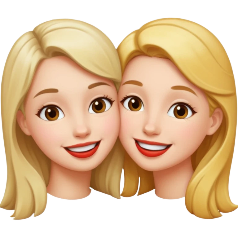 two girls french kissing  emoji
