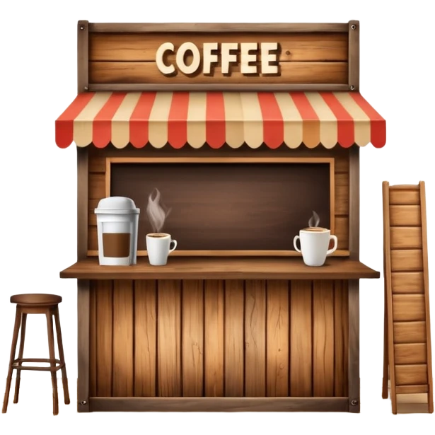 Coffee pop up stand booth to go front emoji