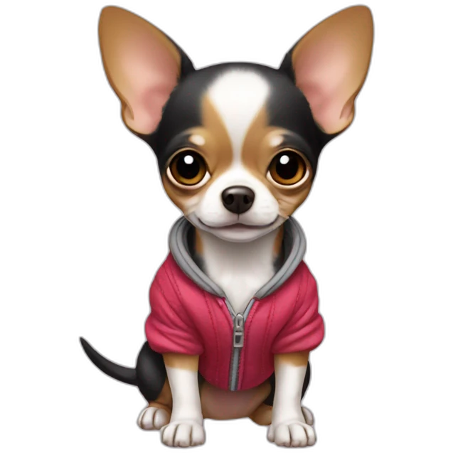 An apple head chihuahua puppy with clothes emoji