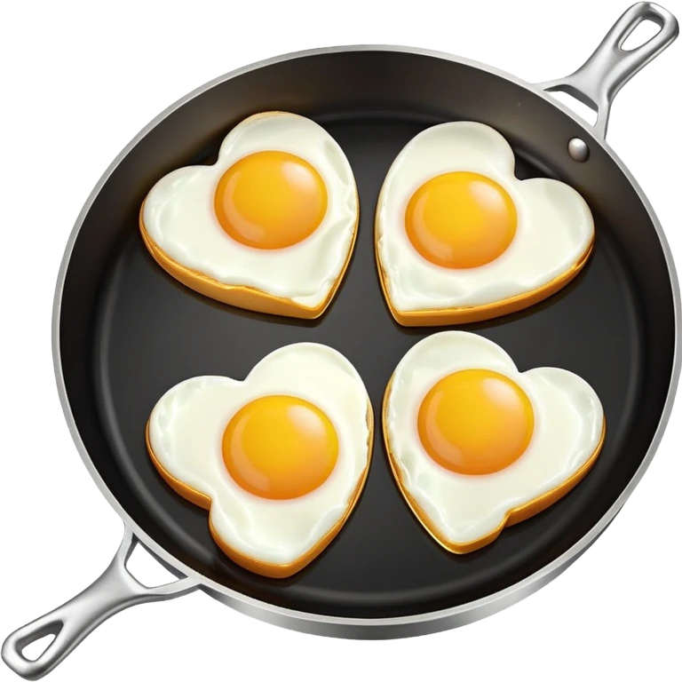 cooking pan with double heart-shaped eggs emoji