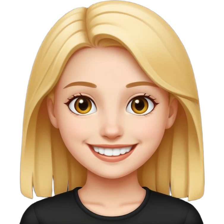 smiling girl in black background emoji