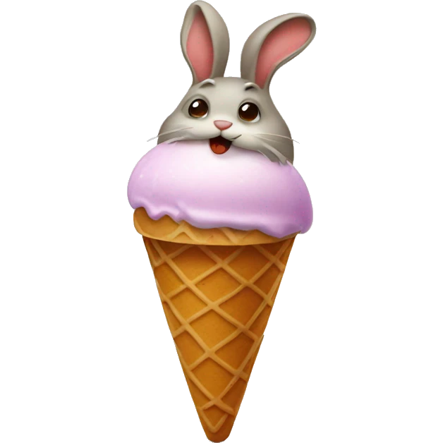 Icecream with rabbit emoji