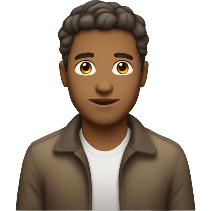 Man with tan skin, 5 o clock shadow brown hair emoji