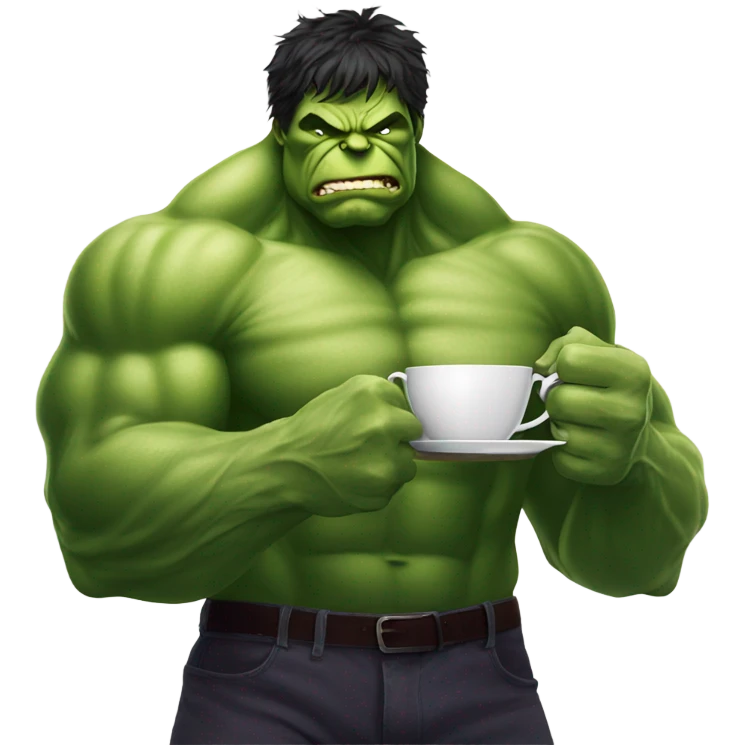 Incredible Hulk sipping hot tea  emoji