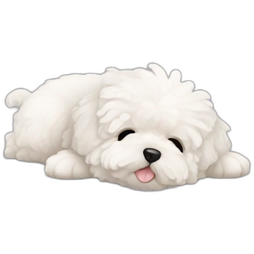 White maltipoo sleepinh emoji