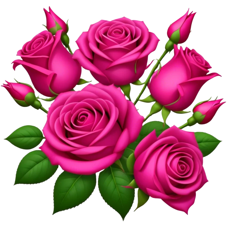 Roses fushia red bouquet emoji