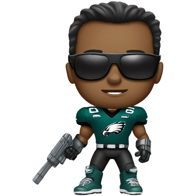 Terminator wearing Philadelphia eagles jersey emoji